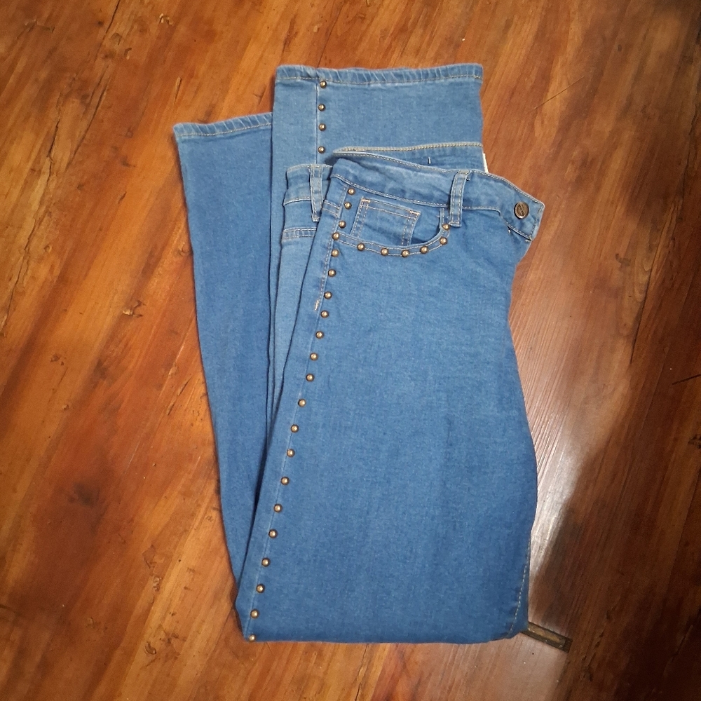 Blue Studded Women's Jeans